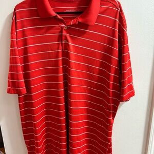 Nike Men's Polo Shirt in Red and White‎ Stripes Size XXL